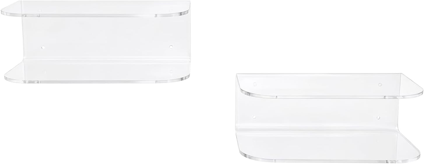 Acrylic Wall‑Mounted Floating Bedside Shelf