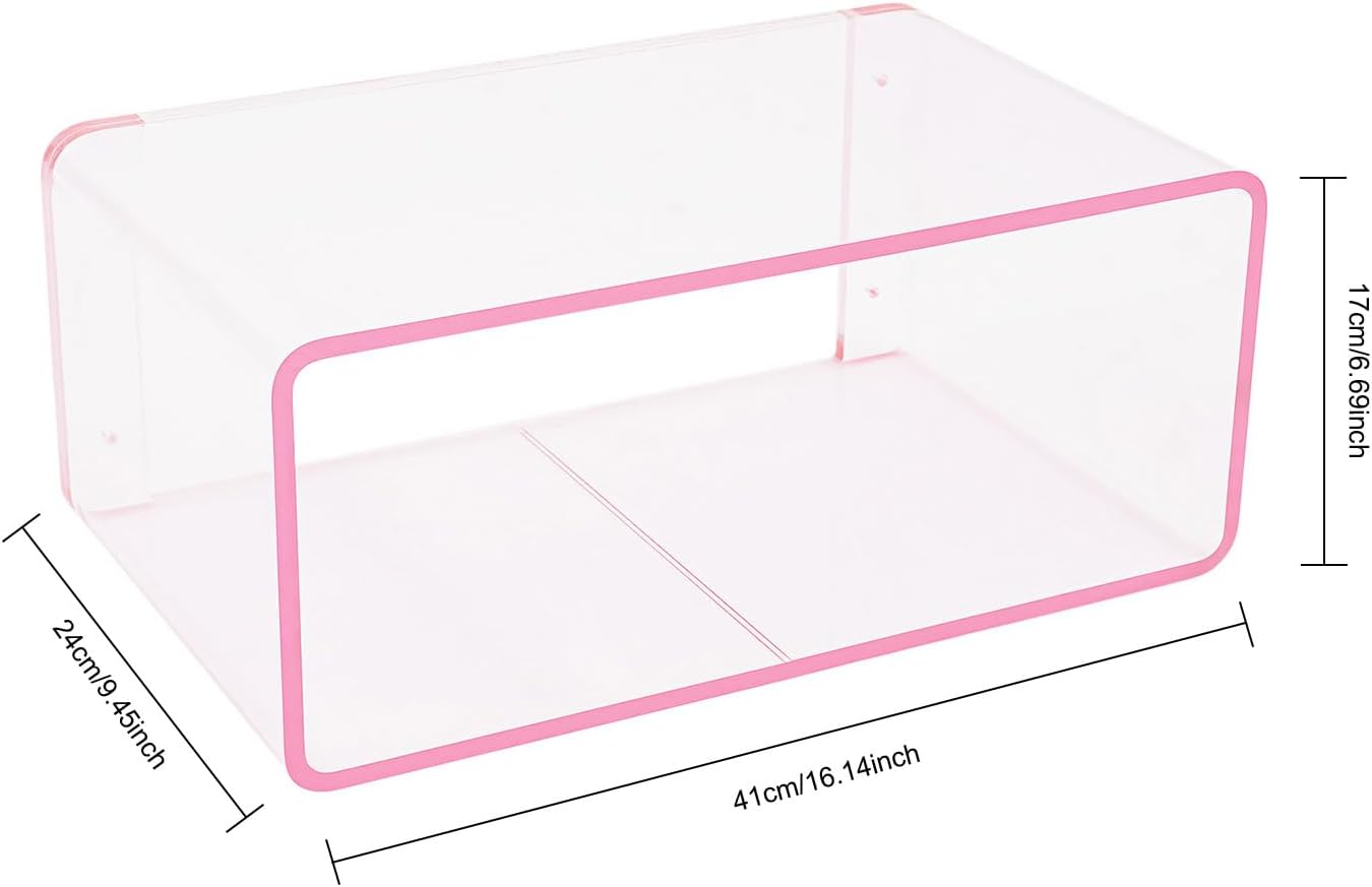 2‑Tier Acrylic Wall‑Mounted Nightstand Shelf