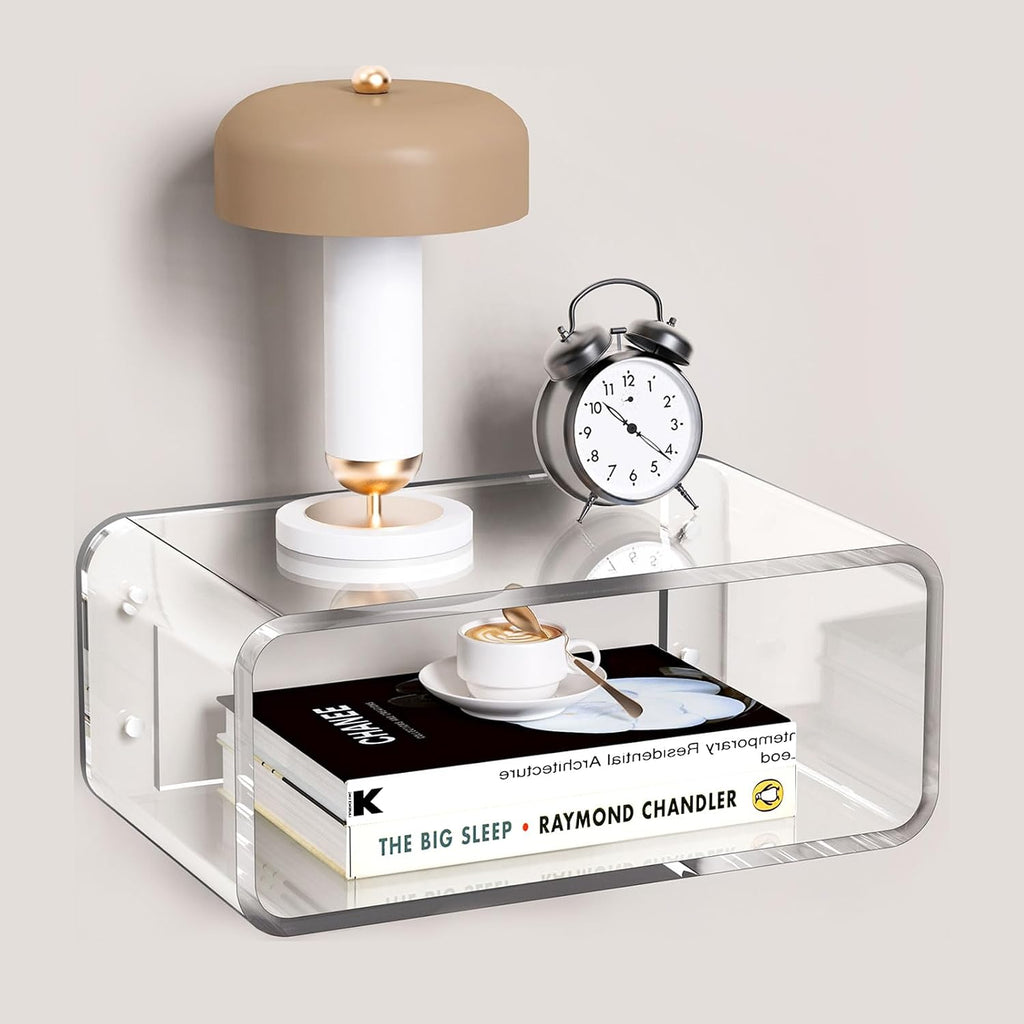 Acrylic Wall‑Mounted Floating Bedside Nightstand