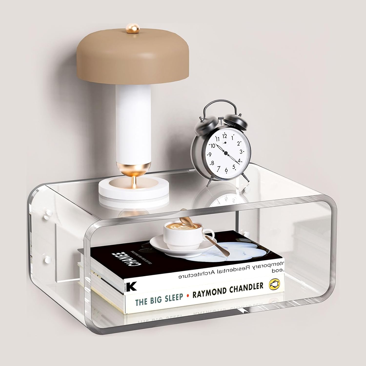 Acrylic Wall‑Mounted Floating Bedside Nightstand