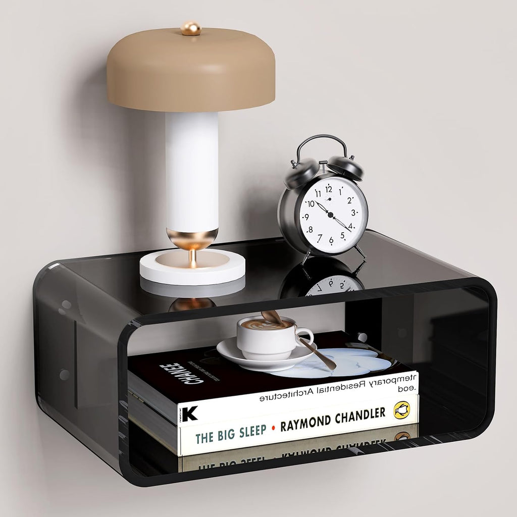 Acrylic Wall‑Mounted Floating Bedside Nightstand