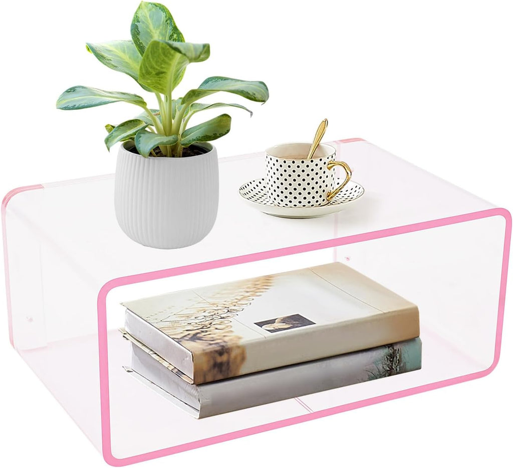 2‑Tier Acrylic Wall‑Mounted Nightstand Shelf
