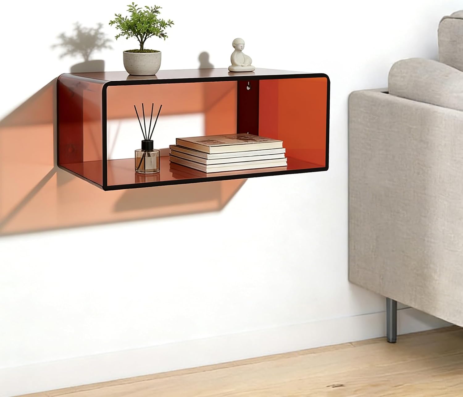 Minimalist Acrylic Floating Bedside Nightstand