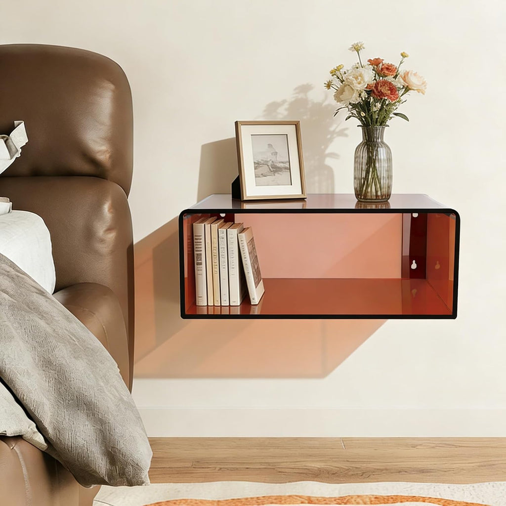 Minimalist Acrylic Floating Bedside Nightstand