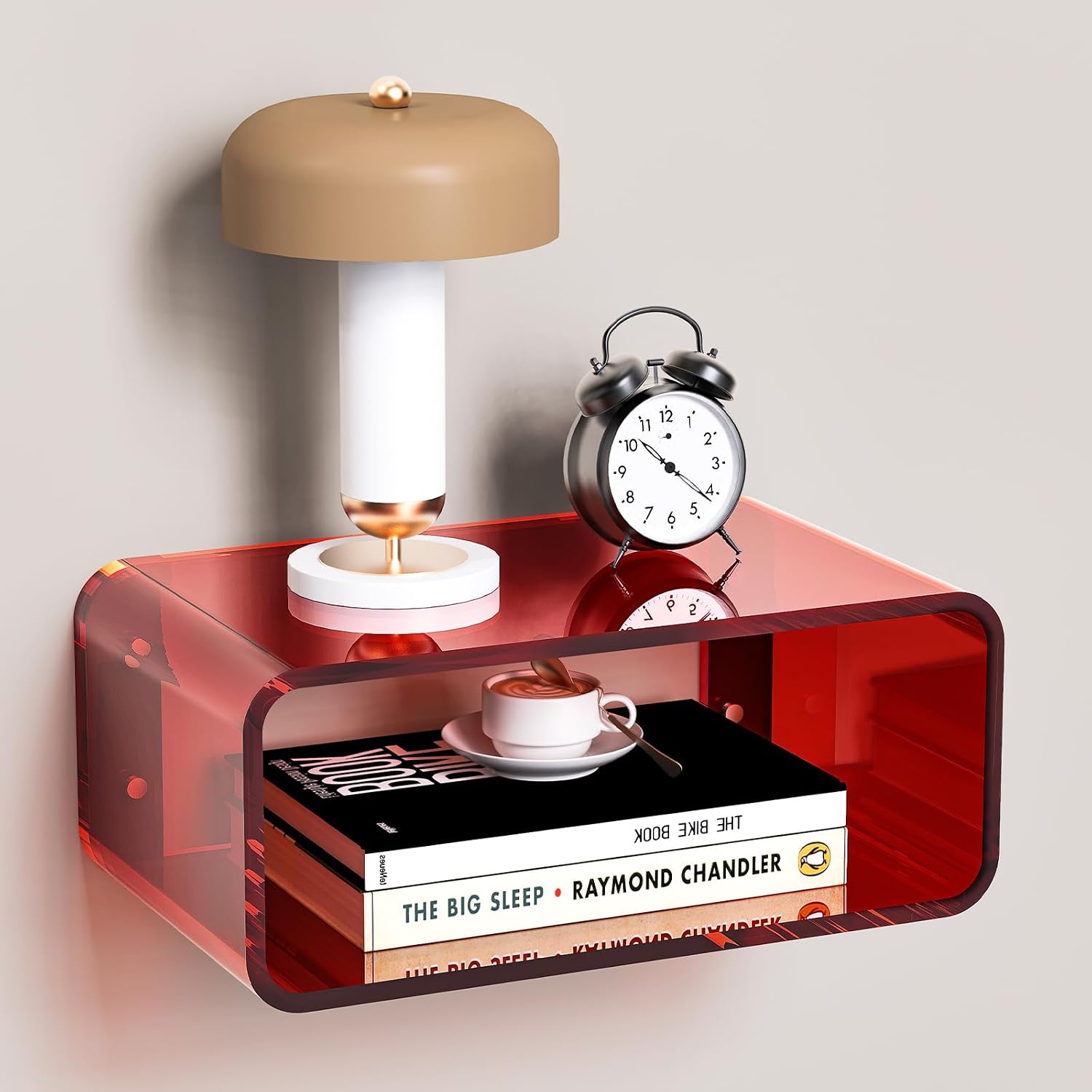 Acrylic Wall Mounted Bedside Floating Shelf