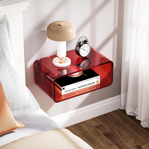 Acrylic Wall Mounted Bedside Floating Shelf
