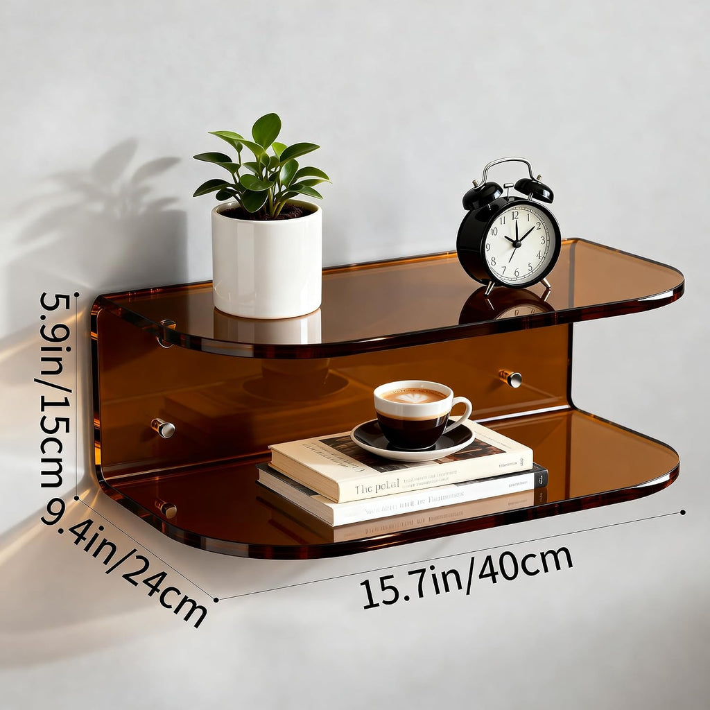 Acrylic Acrylic Wall‑Mounted Floating Nightstand