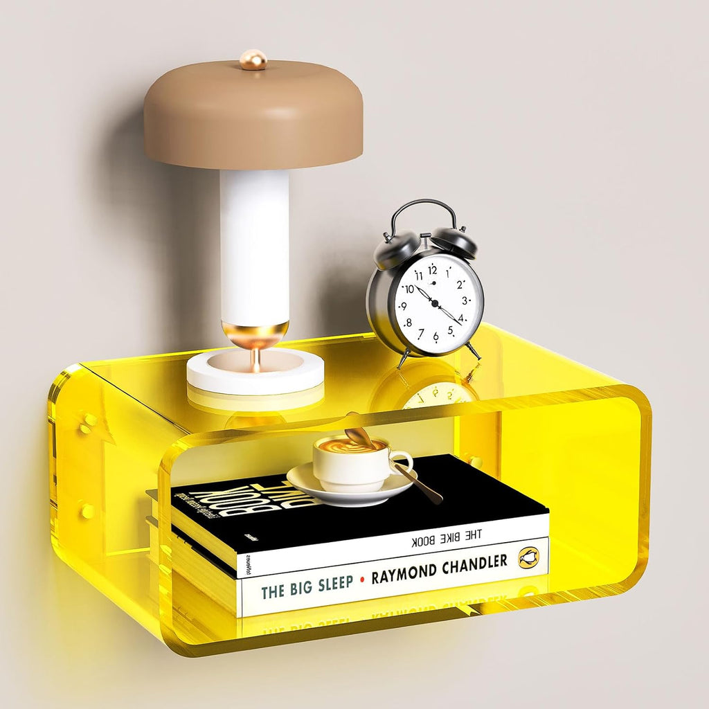 Acrylic Wall‑Mounted Bedside Floating Shelf