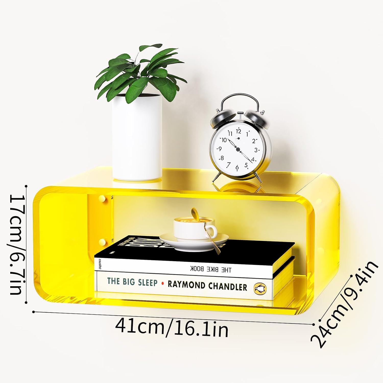 Acrylic Wall‑Mounted Bedside Floating Shelf