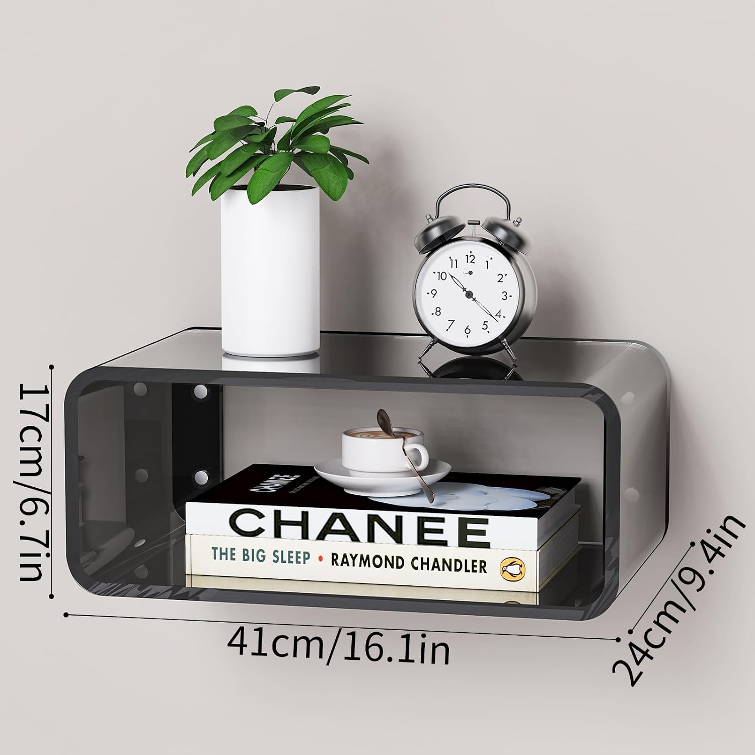 Acrylic Wall‑Mounted Floating Bedside Nightstand