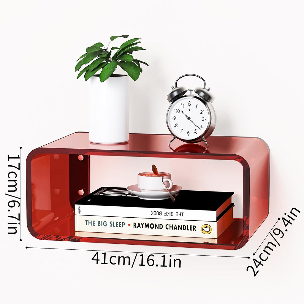 Acrylic Wall Mounted Bedside Floating Shelf