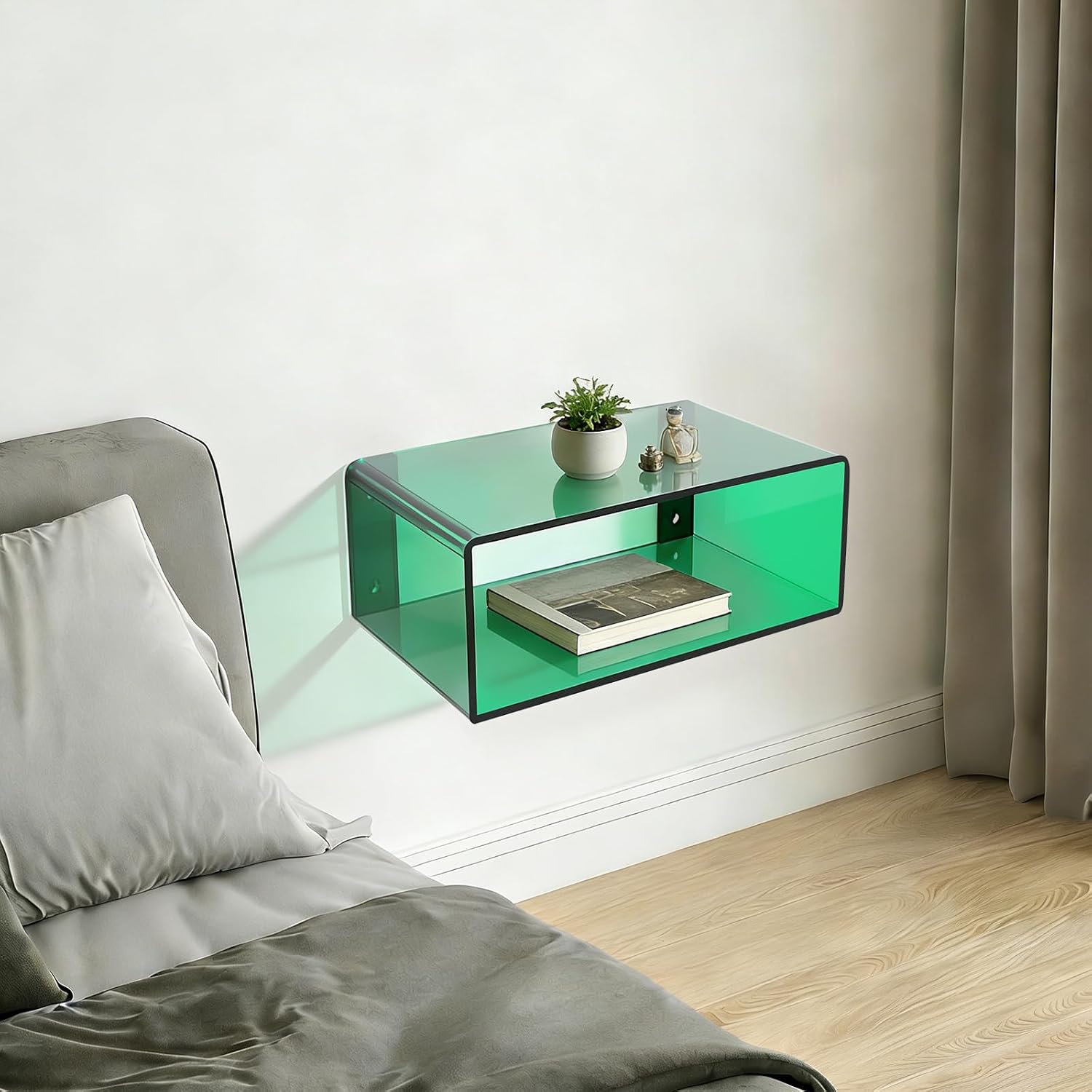 Modern Acrylic Floating Bedside Nightstand