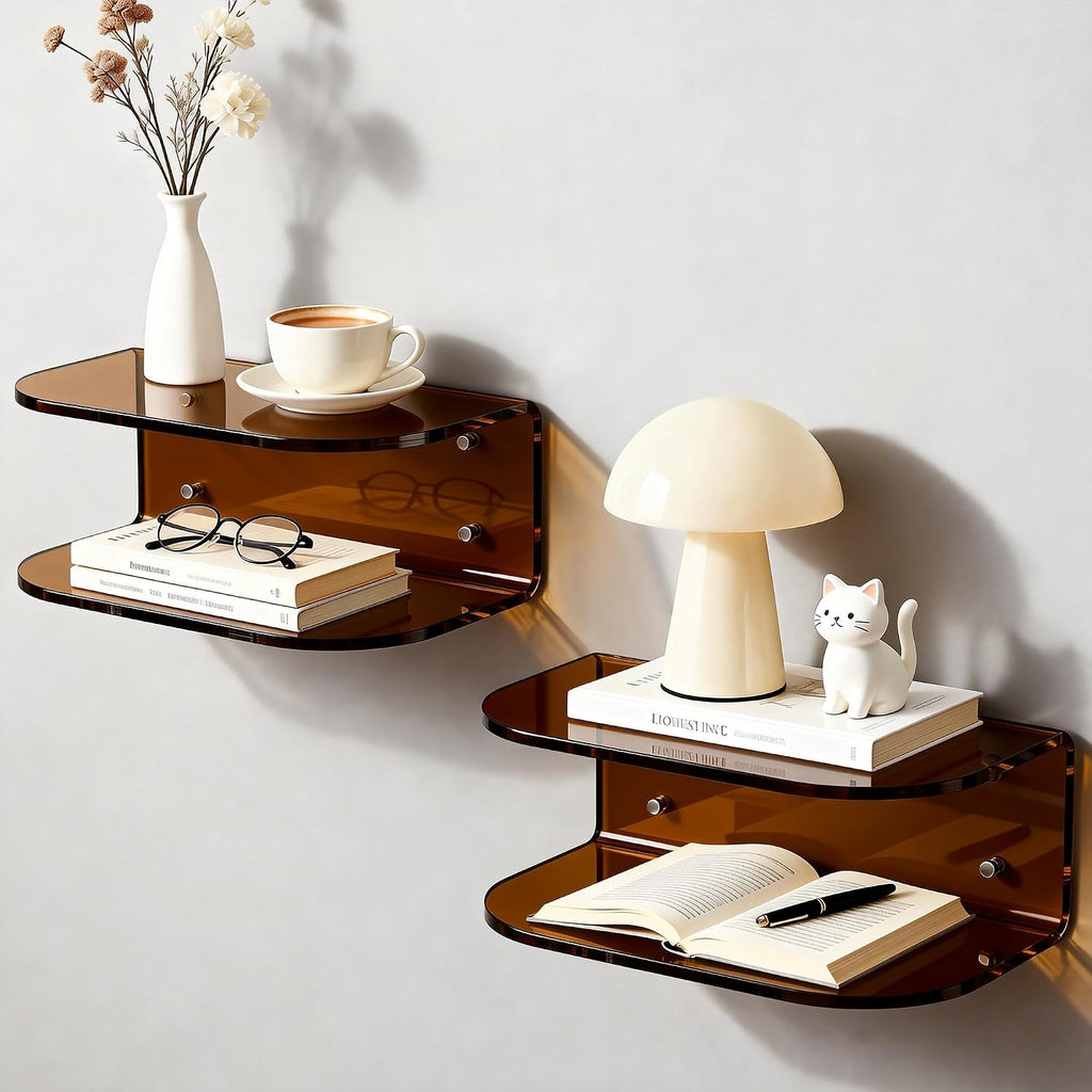 Acrylic Acrylic Wall‑Mounted Floating Nightstand