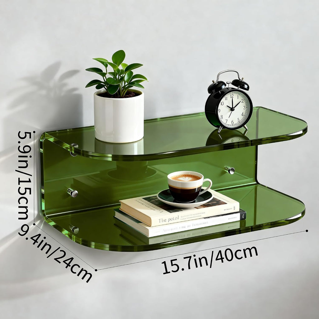 Acrylic Wall‑Mounted Floating Bedside Nightstand
