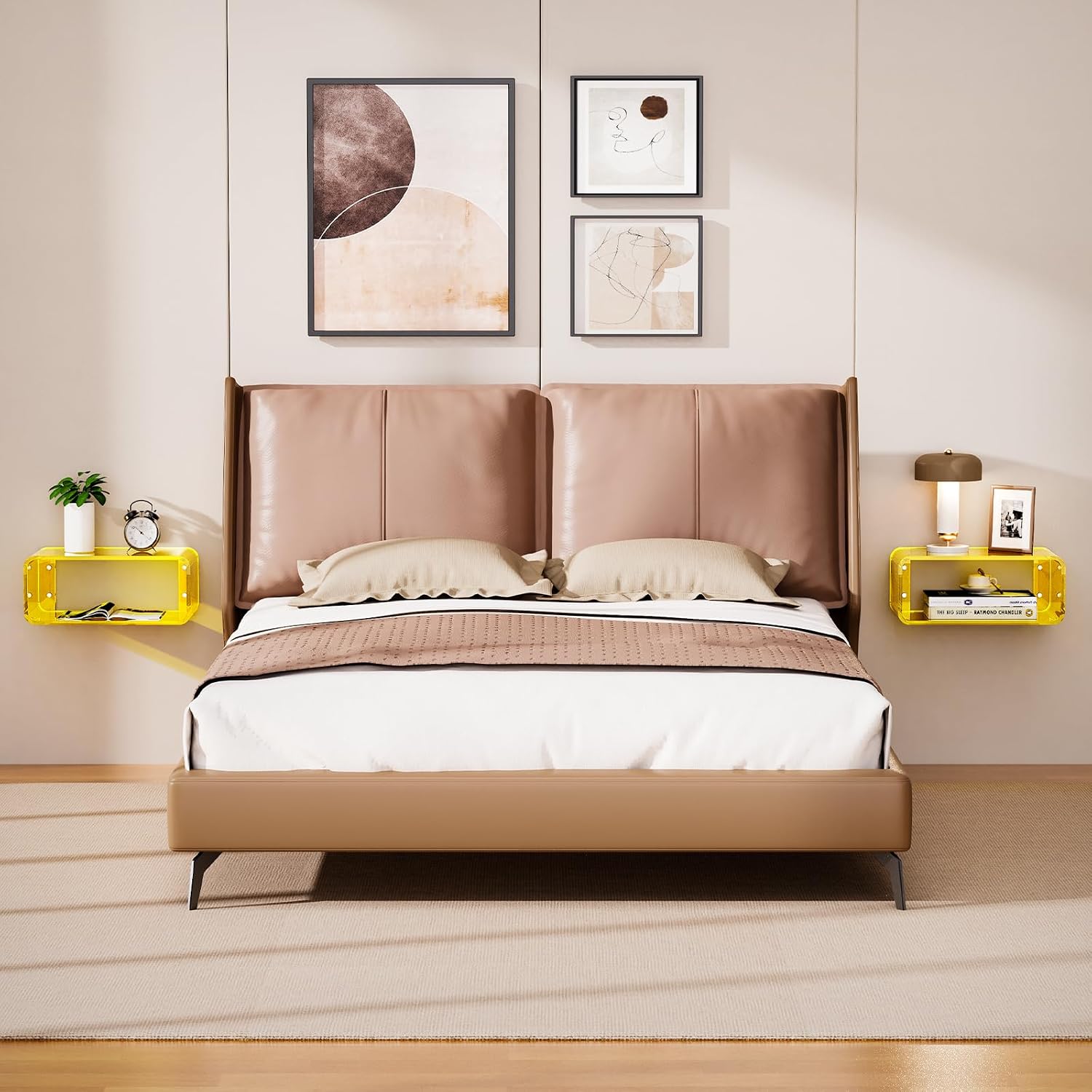 Acrylic Wall‑Mounted Bedside Floating Shelf