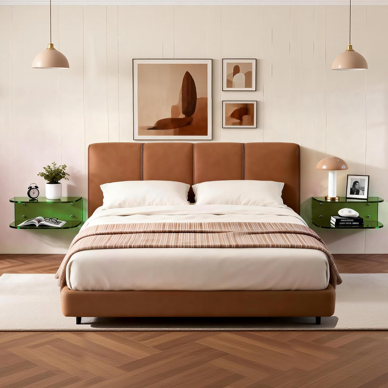 Acrylic Wall‑Mounted Floating Bedside Nightstand