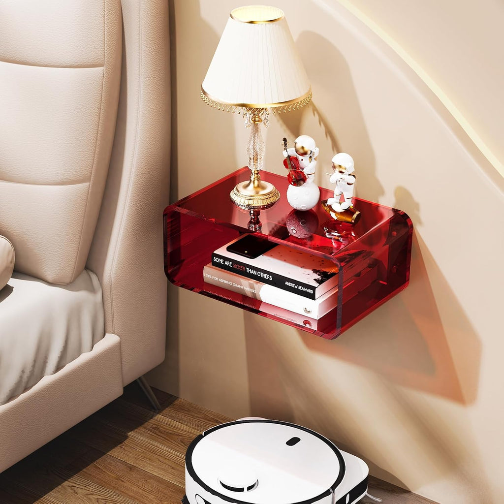 Acrylic Wall Mounted Bedside Floating Shelf