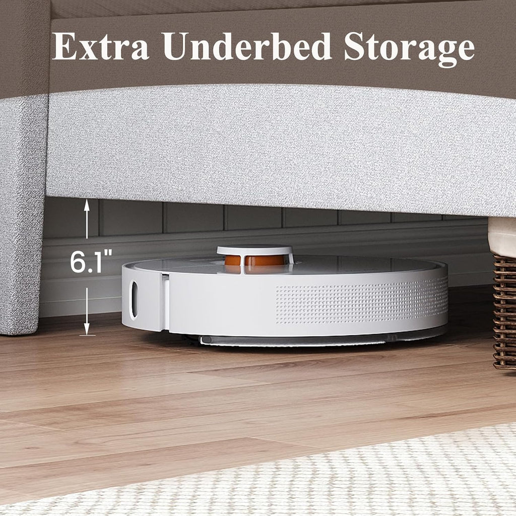 USB‑Charging Linen Full Platform Bed Frame