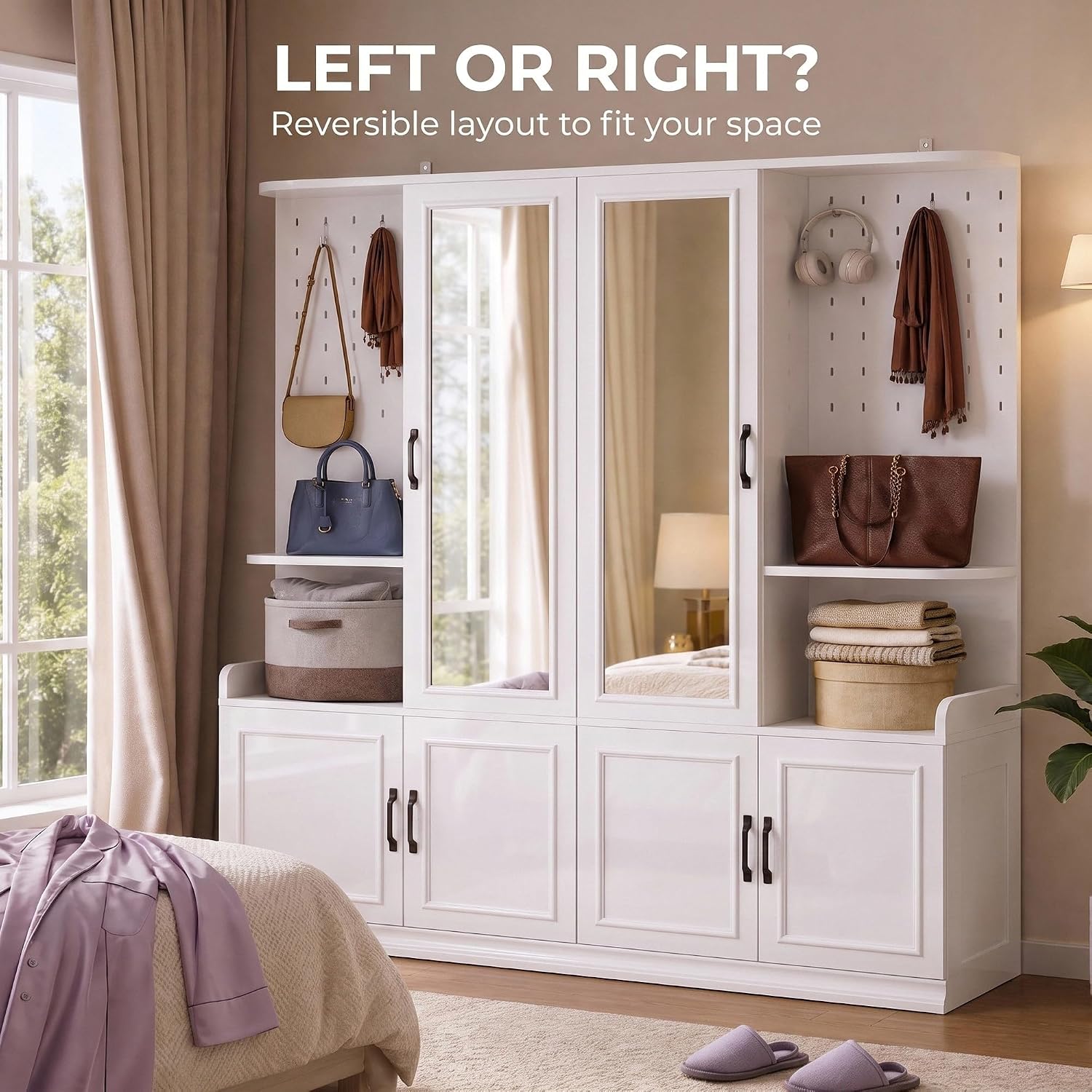 Freestanding Large Storage Wardrobe Closet