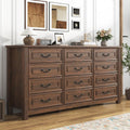 Rustic 12‑Drawer Farmhouse Bedroom Dresser